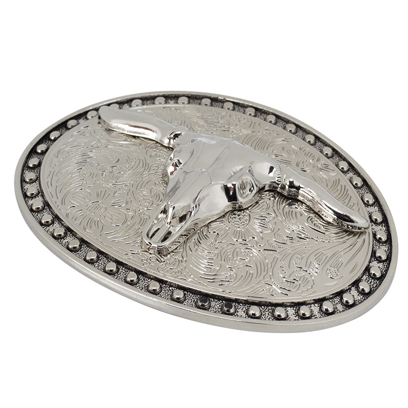 Diržo sagtis iš cinko lydinio, ovalios formos, lygus paviršius, gyvūnų raštas, universalus