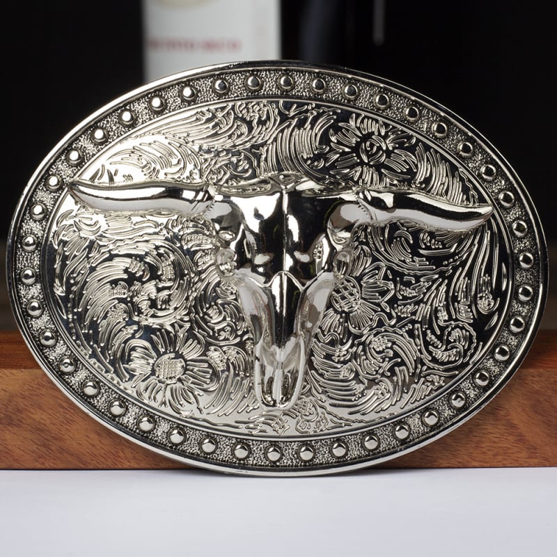 Diržo sagtis iš cinko lydinio, ovalios formos, lygus paviršius, gyvūnų raštas, universalus