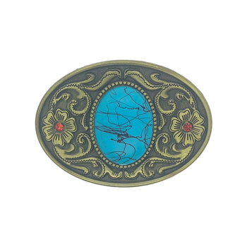 Овална катарама за колан от цинкова сплав, винтидж стил с флорален мотив, пластинна катарама, за жени, ширина 3.8–4.0 cm