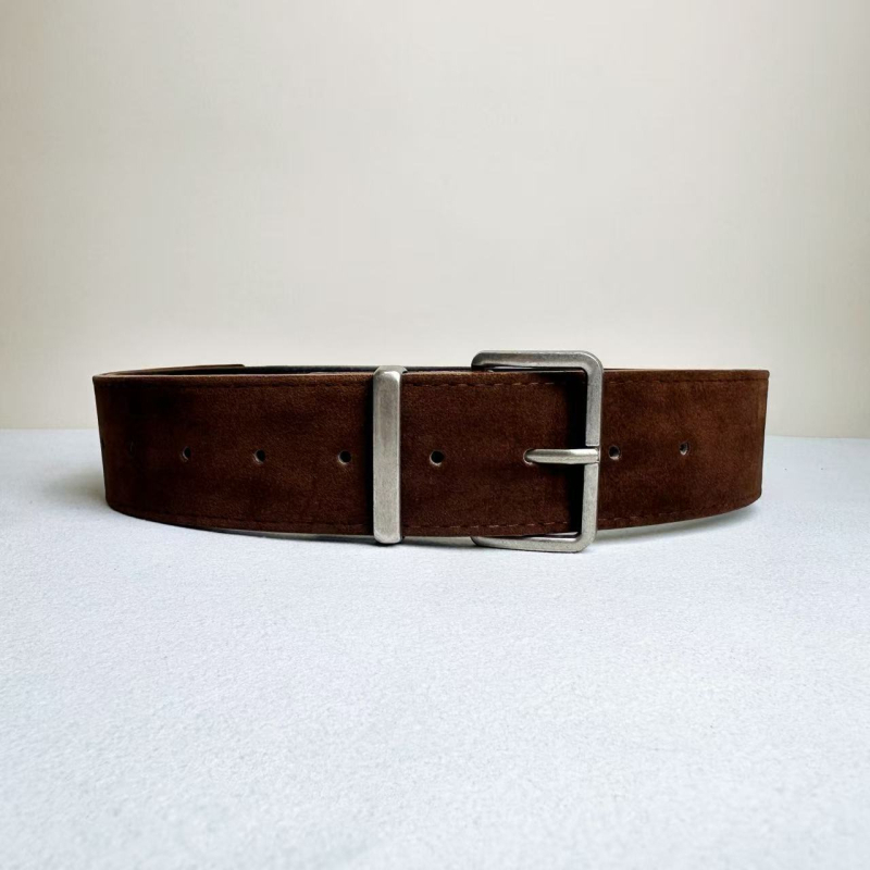 Ženski široki semiš remen s retro casual stilom, ističe struk, uklapa se uz suknju, PU koža, širina 4,3 cm, duljina 97 cm, kopča od legiranog metala