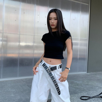 Женски колан – PU кожа, катарама от сплав, закопчаване с щифт, стил: ръчно рисуван уличен хип-хоп панк