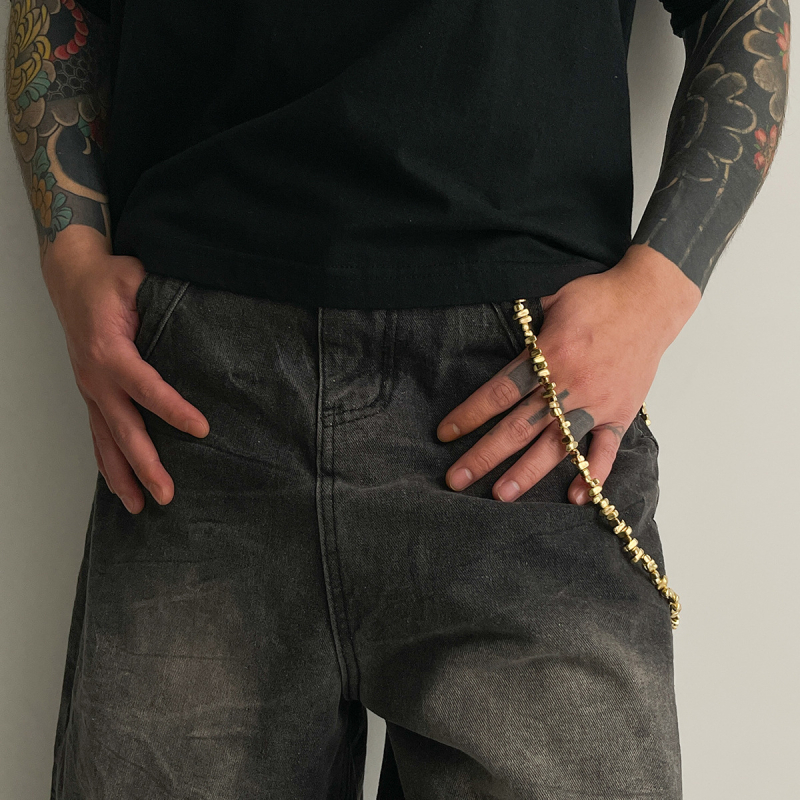 Lanac za struk s perlicama, hip-hop stil, za muškarce (plastični materijal; mladi)