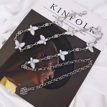 Талийна верижка с пеперуден дизайн – метал, за възрастни жени, универсален стил