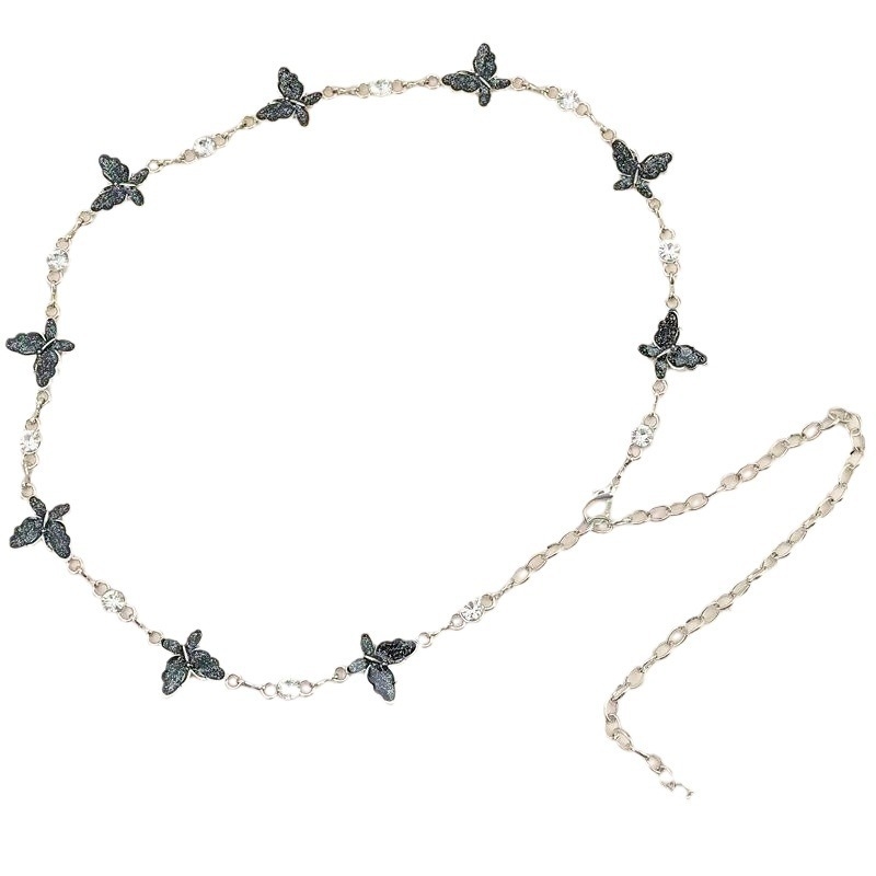 Талийна верижка с пеперуден дизайн – метал, за възрастни жени, универсален стил