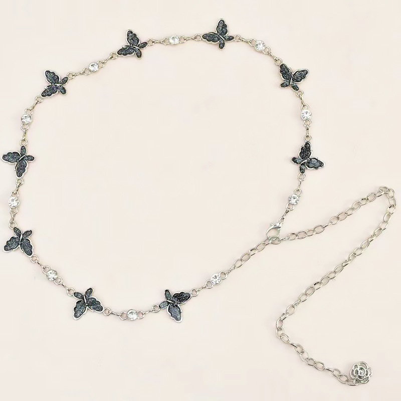 Талийна верижка с пеперуден дизайн – метал, за възрастни жени, универсален стил