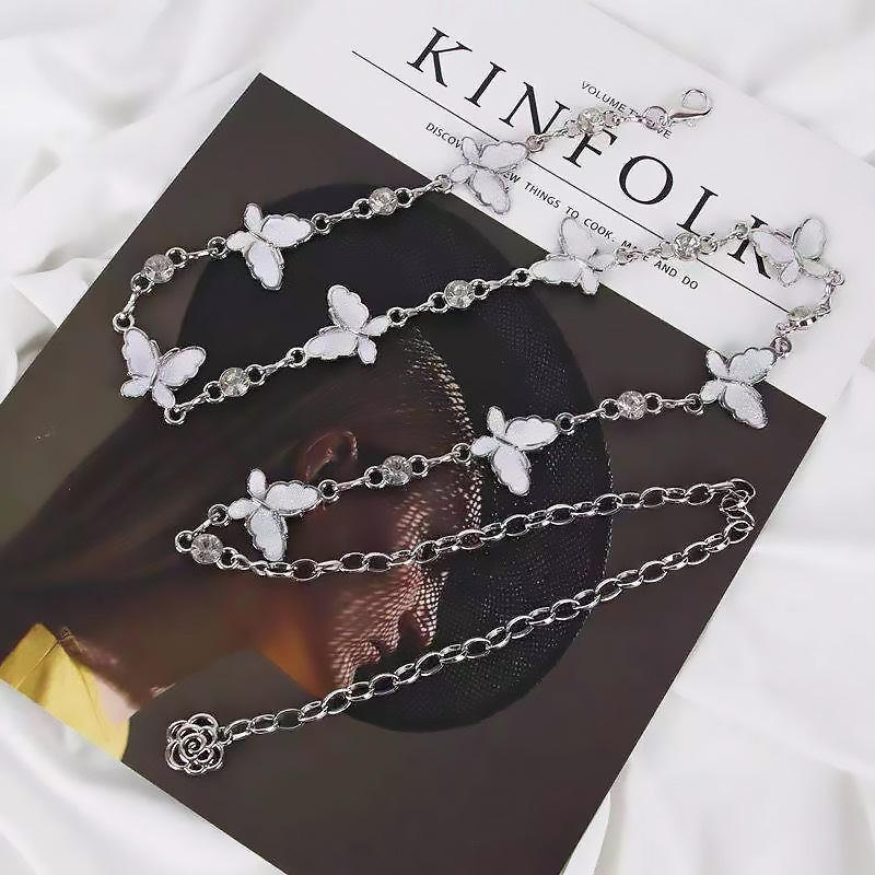 Талийна верижка с пеперуден дизайн – метал, за възрастни жени, универсален стил