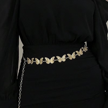 Ženski metalni kaiš za struk, modni stil, duljina 105 cm, širina 2,4 cm, cinkova legura