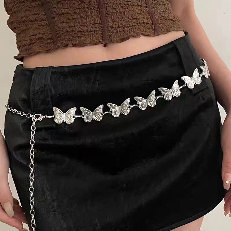 Ženski metalni kaiš za struk, modni stil, duljina 105 cm, širina 2,4 cm, cinkova legura