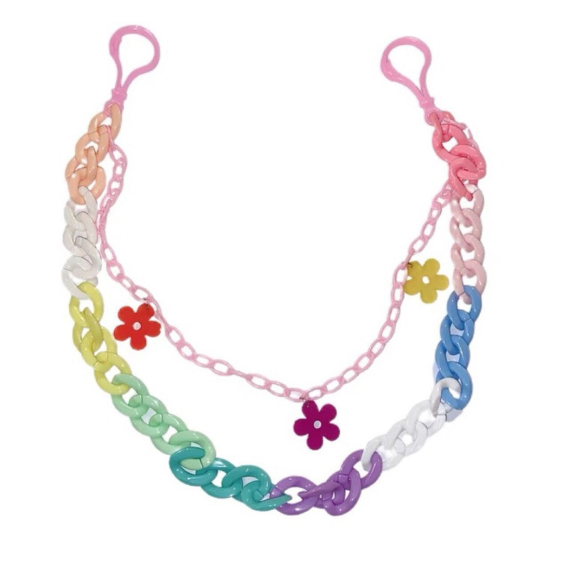 Поясна верига за панталони – пластмасова, с двойно коланче, отделяща се верига, хип-хоп стил, дължина 60–80 cm, за жени и млади дами, подходяща за всички сезони