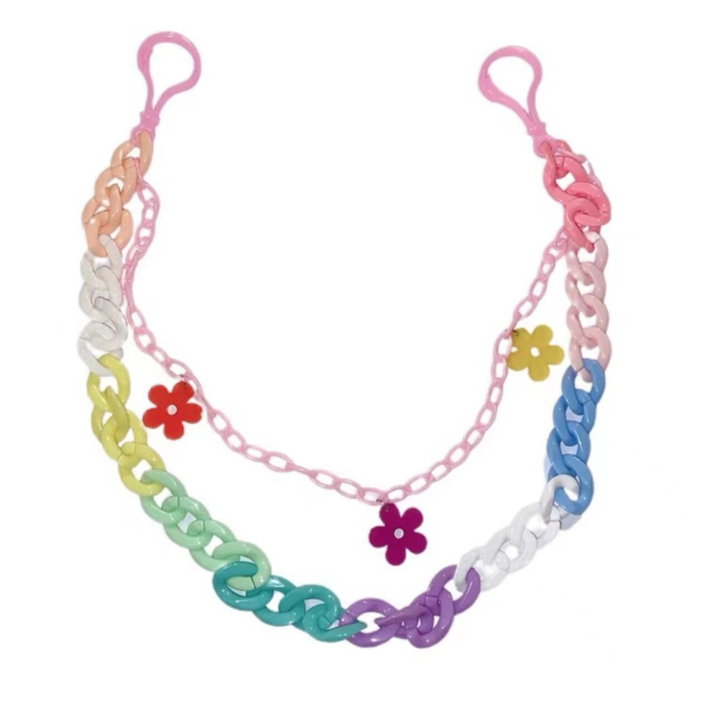 Поясна верига за панталони – пластмасова, с двойно коланче, отделяща се верига, хип-хоп стил, дължина 60–80 cm, за жени и млади дами, подходяща за всички сезони