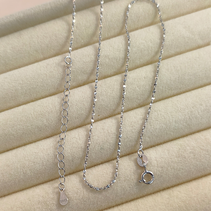 Ogrlica od srebra 925, Dizajn Starry Sky, Ručno izrađena, Geometrijski lanac, Unisex