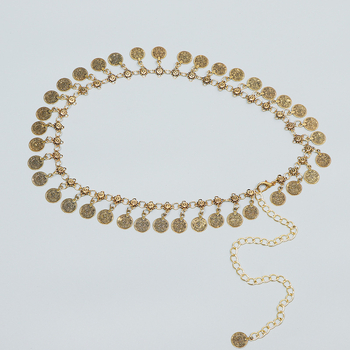 Тазов синджир за жени - метал, дължина 105 см, ширина 1 см, единична верига