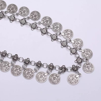 Тазов синджир за жени - метал, дължина 105 см, ширина 1 см, единична верига