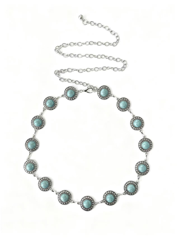 Метален колан за талия за жени – етно стил, геометрична резба, марка Gui Wanglong