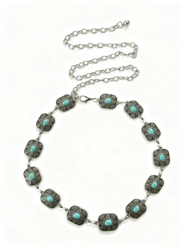 Метален колан за талия за жени – етно стил, геометрична резба, марка Gui Wanglong