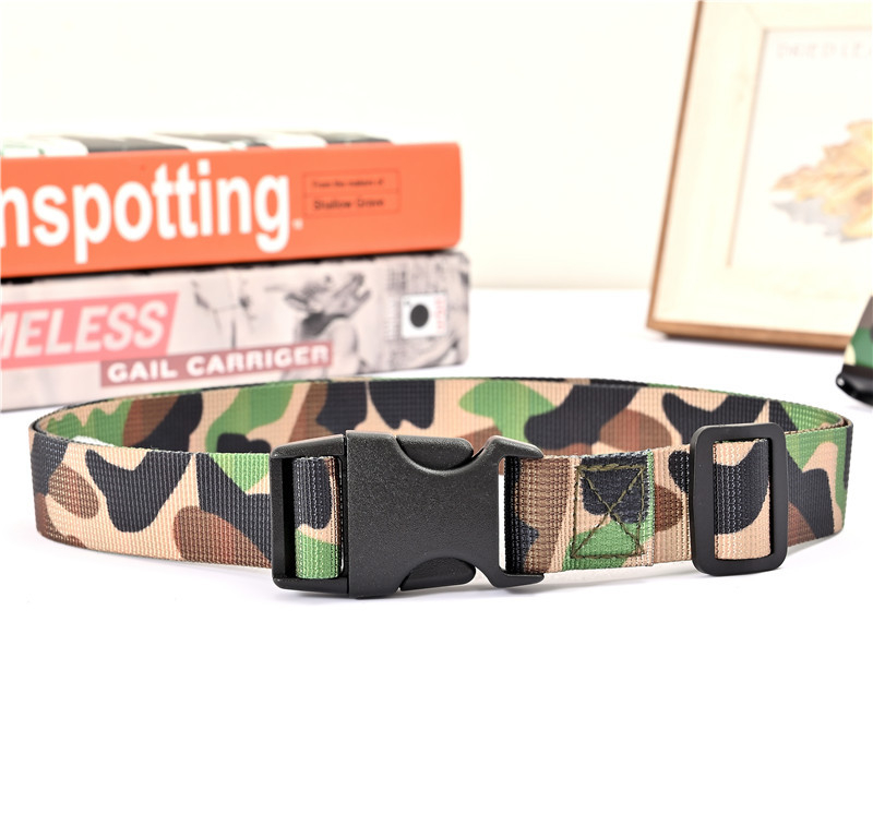 Kamuflažni platneni pojas s plastičnim kopčama – širina 2-4 cm, Zhenqian marka, sportski stil