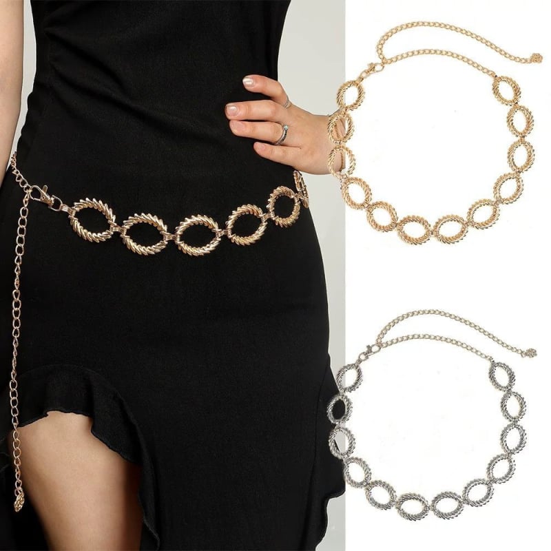 Метална талийна верижка с украса, стил Европейски/Американски, ширина 2–4 см, електроплакиран завършек, пролет 2025 лансиране, сладък/корейски JK стил