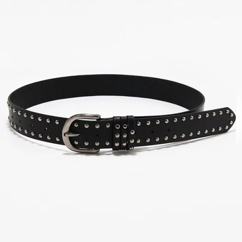Punk remen s nitima, PU koža, aluminijska kopča s iglom, ukrašen perlicama, unisex stil