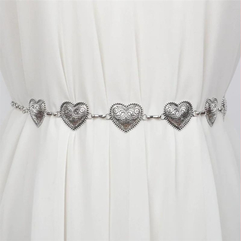 Дамска метална талийна верижка, корейски стил, с една коланова връзка