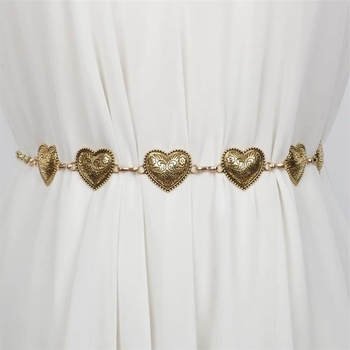 Дамска метална талийна верижка, корейски стил, с една коланова връзка