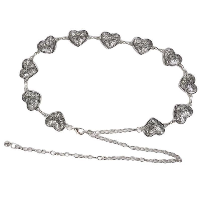 Дамска метална талийна верижка, корейски стил, с една коланова връзка