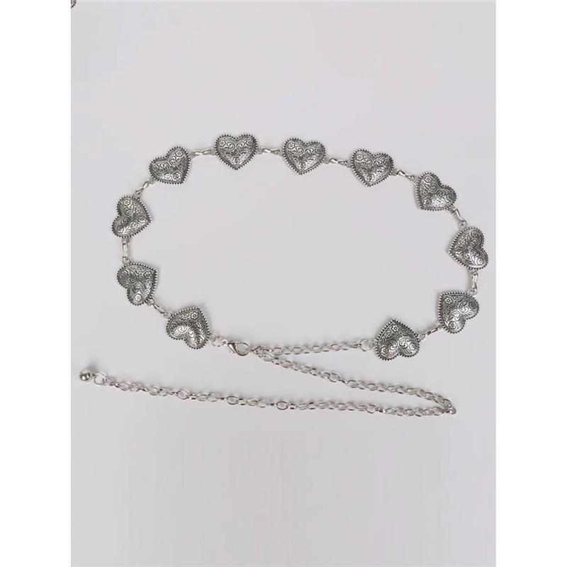 Дамска метална талийна верижка, корейски стил, с една коланова връзка