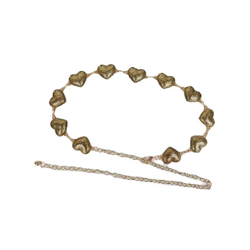 Дамска метална талийна верижка, корейски стил, с една коланова връзка