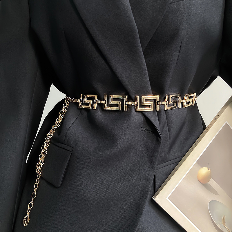 Metalni lanac za struk za žene, ležerni stil, s jednim kruhom, zimska kolekcija 2022, pogodan uz haljine i odijela