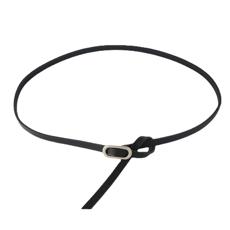 Pojas od umjetne kože s okruglom kopčom od legure, glatko kopčanje, tanak sveobuhvatan dizajn, unisex.