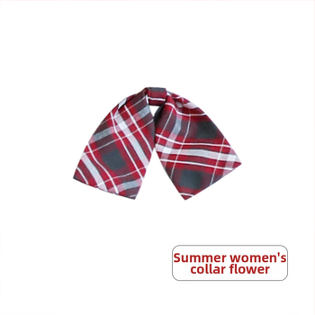Папийонка за яка с цвете, каре модел, тъкана материя, унисекс, за деца