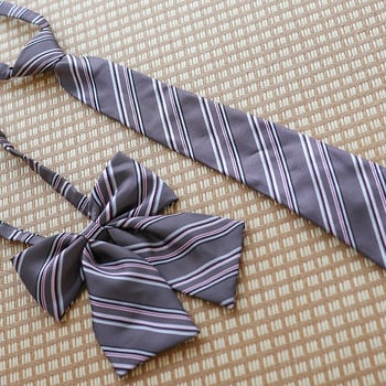 Polyesterová kravata s prúžkami, šípového typu, unisex, doplnok k japonskej školskej uniforme