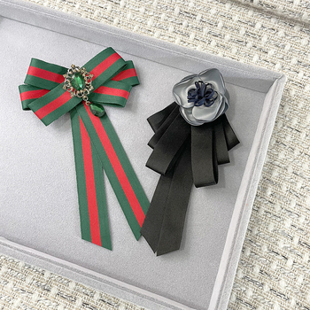 Broš za ovratnik s camelijom, retro stil, unisex, materijal tkanina, oblik mašne, podstava poliester