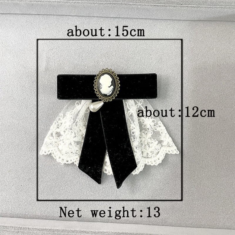 Broš za ovratnik s camelijom, retro stil, unisex, materijal tkanina, oblik mašne, podstava poliester