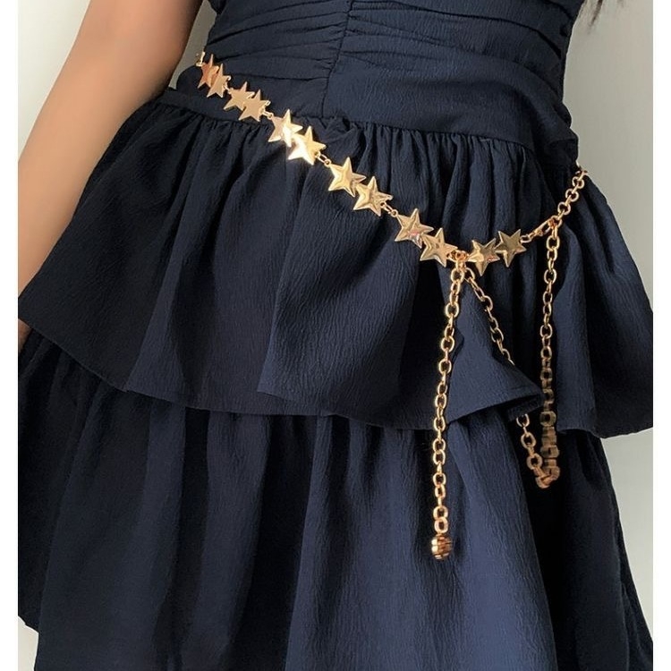 Ženski metalni kaiš za struk, elegantan stil, duljina 100 cm, širina 1 cm