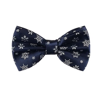 Vianočný papion s vločkou, unisex, polyester-satén, podšívka polyester, vzor snehová vločka