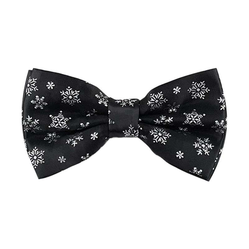 Vianočný papion s vločkou, unisex, polyester-satén, podšívka polyester, vzor snehová vločka