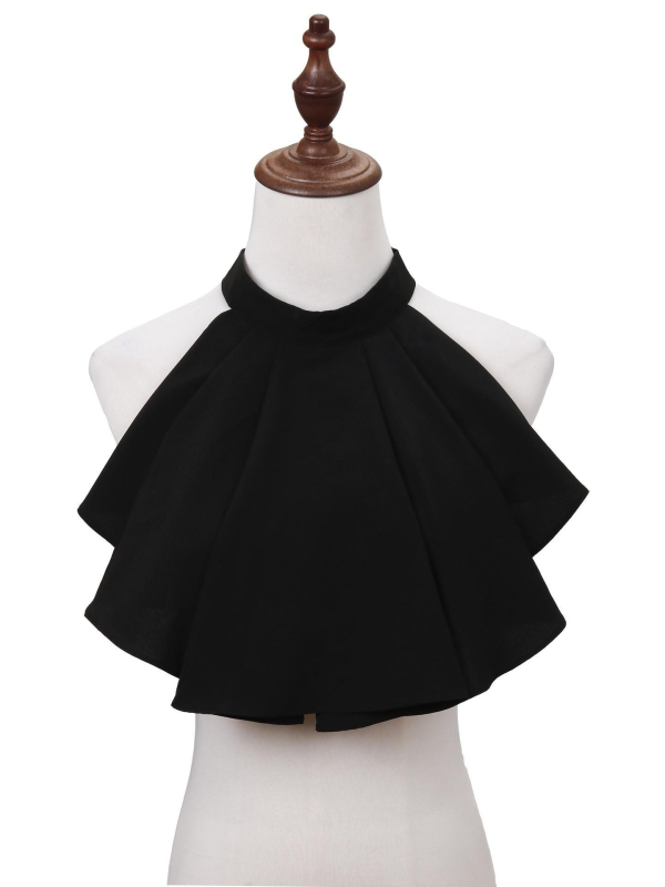 Дамска яка с цвете и панделка - Vintage стил, полиестерова подплата, принт обработка, лято 2025