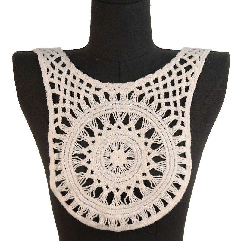 Λαιμόκοψη από δαντέλα με βαμβακερή κλωστή - Υδατοδιαλυτή δαντέλα με κέντημα, Για γυναικεία ρούχα & DIY χειροτεχνίες, Κωδικός y2562, Μάρκα Embroidery weaving