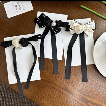 Apykaklės gėlė su perlų segtuku — unisex, mišrios medžiagos, poliesterio įdaila, Žiema 2025