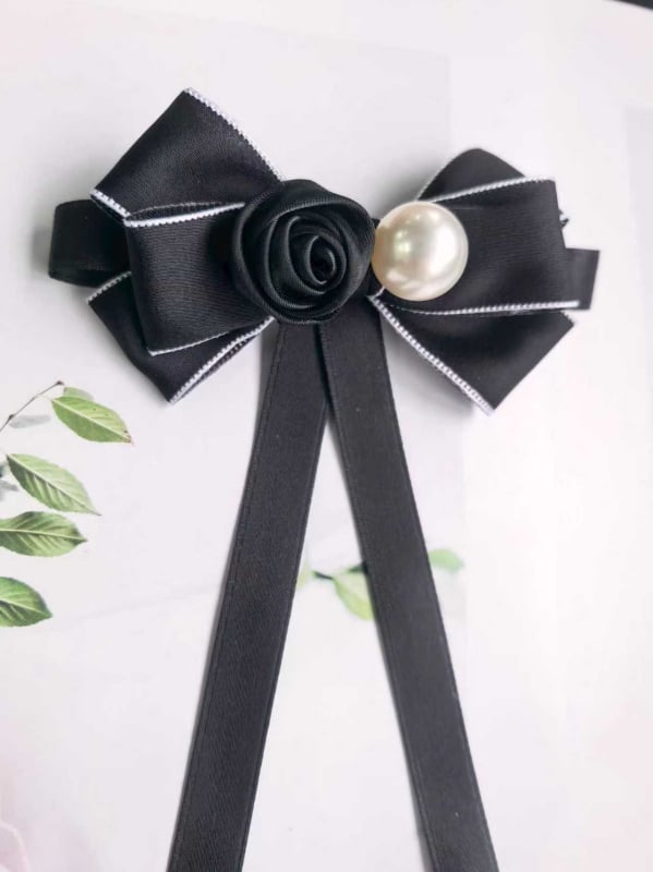 Apykaklės gėlė su perlų segtuku — unisex, mišrios medžiagos, poliesterio įdaila, Žiema 2025