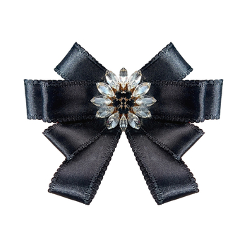 Collar flower bow tie, Rhinestone, Korėjiečių preppy stilius, rankų darbo, monochrominis raštas