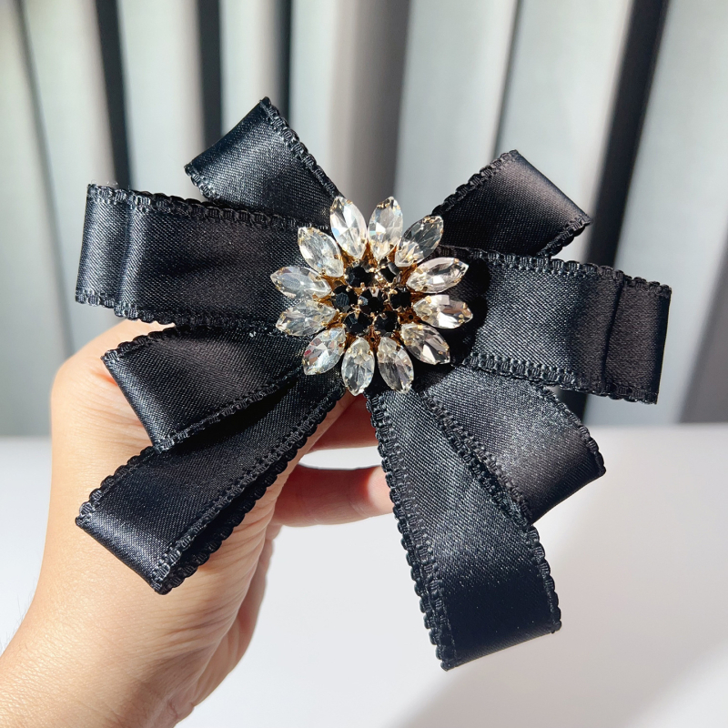 Collar flower bow tie, Rhinestone, Korėjiečių preppy stilius, rankų darbo, monochrominis raštas