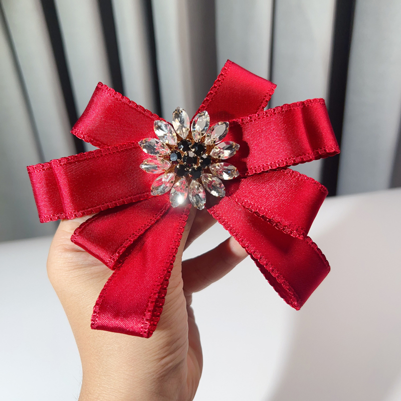 Collar flower bow tie, Rhinestone, Korėjiečių preppy stilius, rankų darbo, monochrominis raštas