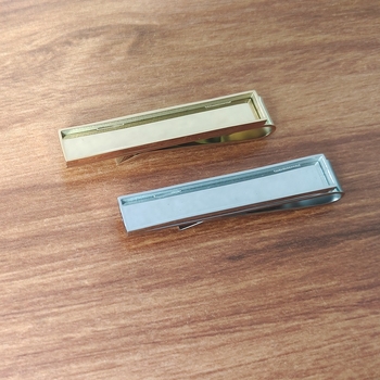Nerđava čelična kravata klips 304, 48×8 mm, polirani završetak, ravna glava, unisex, prilagodljiv uzorak