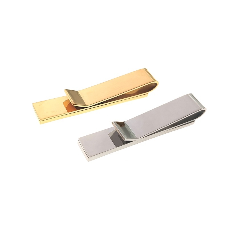 Nerđava čelična kravata klips 304, 48×8 mm, polirani završetak, ravna glava, unisex, prilagodljiv uzorak