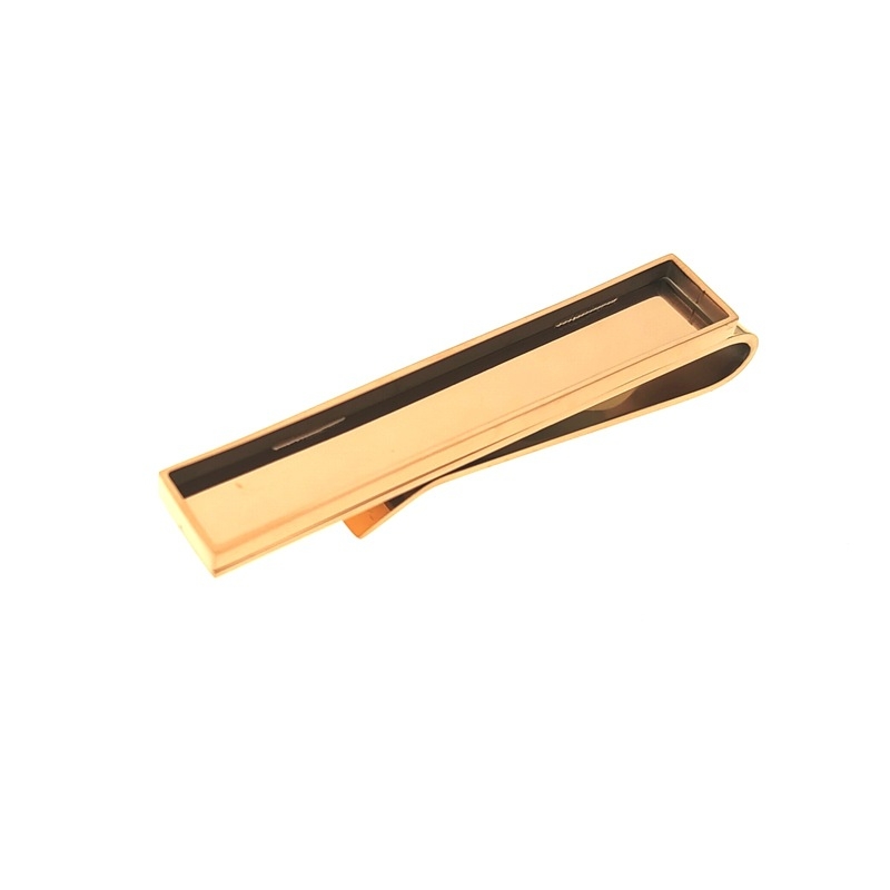 Nerđava čelična kravata klips 304, 48×8 mm, polirani završetak, ravna glava, unisex, prilagodljiv uzorak