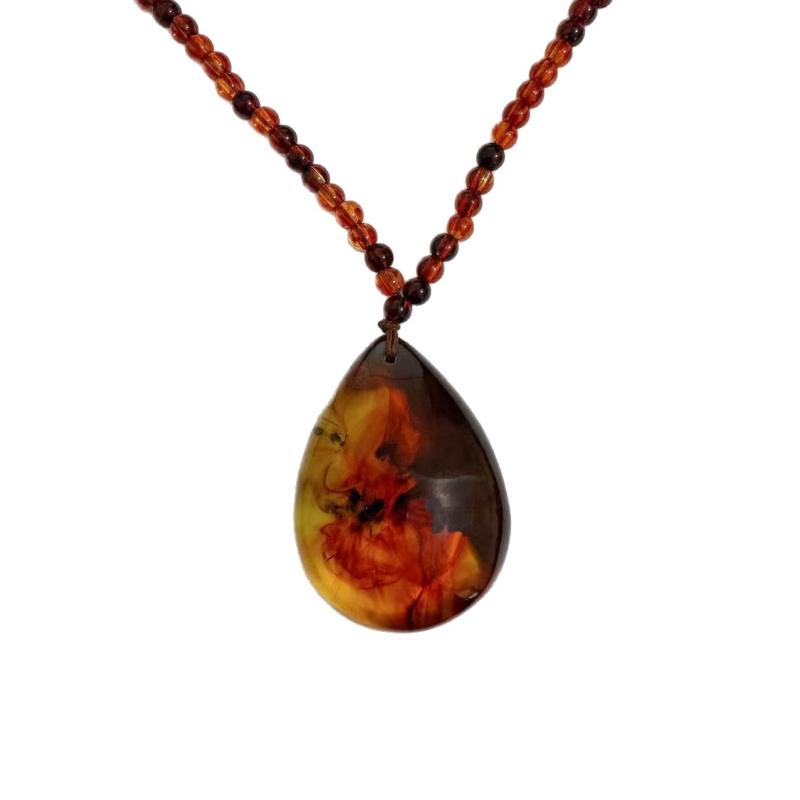 Ogrlica geometrijskog oblika, plastika/smola, poliran završetak, Cong xi jewelry, proljeće 2025