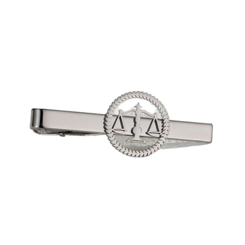 Clip pentru cravată din oțel inoxidabil, model geometric circular decupat, unisex, finisaj electroplacat
