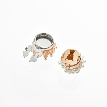 Декоративни копчета за облекло от кристално-сплав, форма на цвете, корейски стил, дамски, вид кристал: кристал, обработка: печено боядисване