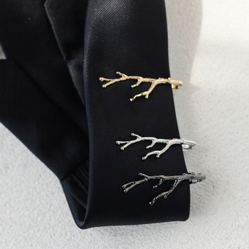 Kaklaraiščio segtukas su 3D šakelės dizainu, geometrinė forma, elektroplatinuotas lydinys, universalus, atskirai pakjau